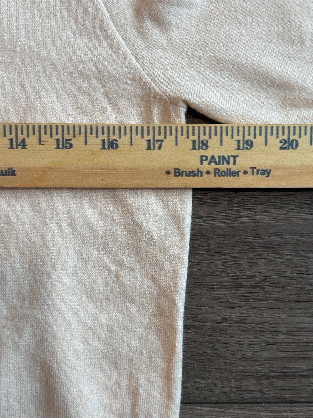 THML Beige Crewneck Sweater with Pink Blue and Orange Stripe Sleeves - Picture 8 of 8
